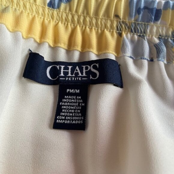Chaps NWOT Yellow Floral Pleated Skirt size PM & Matching Top size PL - Picture 3 of 6